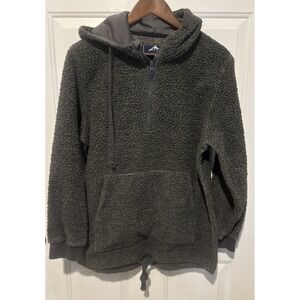 Climate Concepts Sherpa Hoodie Warm Jacket Pullover Gray Medium Men's‎